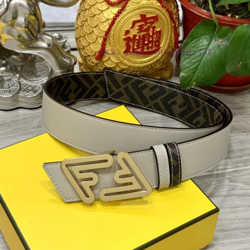 FENDI style with width of 4.0CM, double ring front and back waist belt, FF nail buckle, dual l8am0p1e