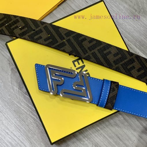 FENDI style with width of 4.0CM, double ring front and back waist belt, FF nail buckle, dual 16k7hb4o - Image 3