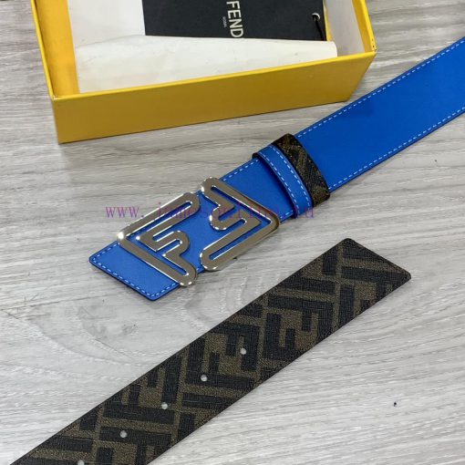 FENDI style with width of 4.0CM, double ring front and back waist belt, FF nail buckle, dual 16k7hb4o - Image 4