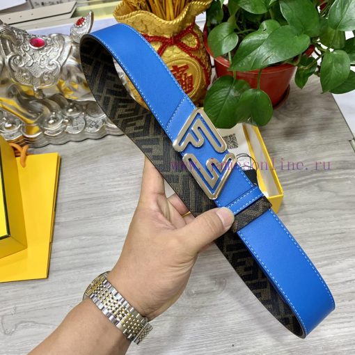 FENDI style with width of 4.0CM, double ring front and back waist belt, FF nail buckle, dual 16k7hb4o - Image 8