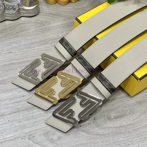 FENDI style with width of 4.0CM, double ring front and back waist belt, FF nail buckle, dual l8am0p1e - Image 10