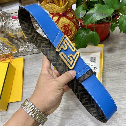 FENDI style with width of 4.0CM, double ring front and back waist belt, FF nail buckle, dual 19l5uxoi - Image 8
