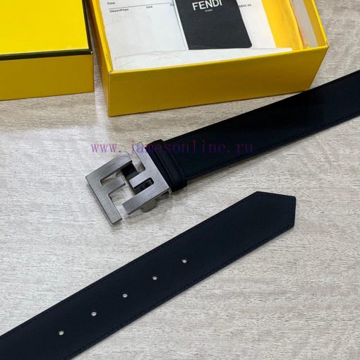 FENDL 40MM wide double-sided original calf leather with a single ruthenium palladium plated 3bershvm - Image 4