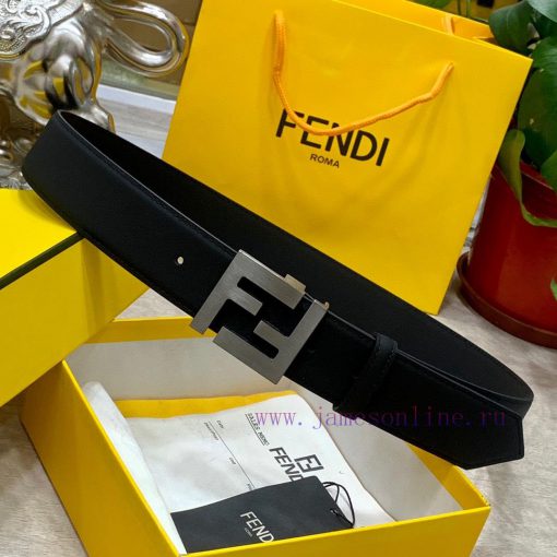 FENDL 40MM wide double-sided original calf leather with a single ruthenium palladium plated 3bershvm - Image 7