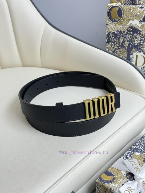 Dior 3.0cm belt with double-sided original cowhide and CD signature buckle 9okbi9jq