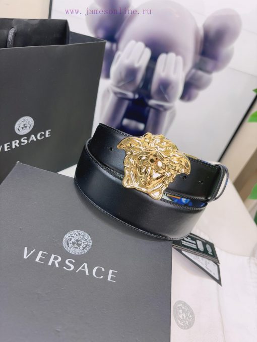 This Versace double-sided belt is made of high-quality Safiano leather and adorned with Bond epls0i61 - Image 5