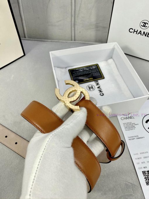Width 3.0cm Chanel imported calf leather lining original frosted bottom, decorated with gold razfzm97 - Image 3