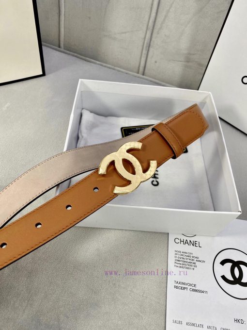 Width 3.0cm Chanel imported calf leather lining original frosted bottom, decorated with gold razfzm97 - Image 4