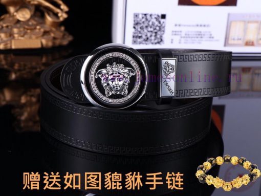 Belt Versace Ver…Belt made of 100% head layer cowhide, double-sided lychee pattern, ensuring 5wyiecpw - Image 4