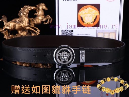 Belt Versace Ver…Belt made of 100% head layer cowhide, double-sided lychee pattern, ensuring 5wyiecpw - Image 5