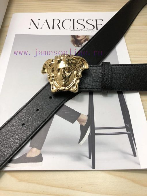 The Versace top calf leather belt is made by hot pressing to achieve a wild boar skin effect zcnkkrro - Image 6
