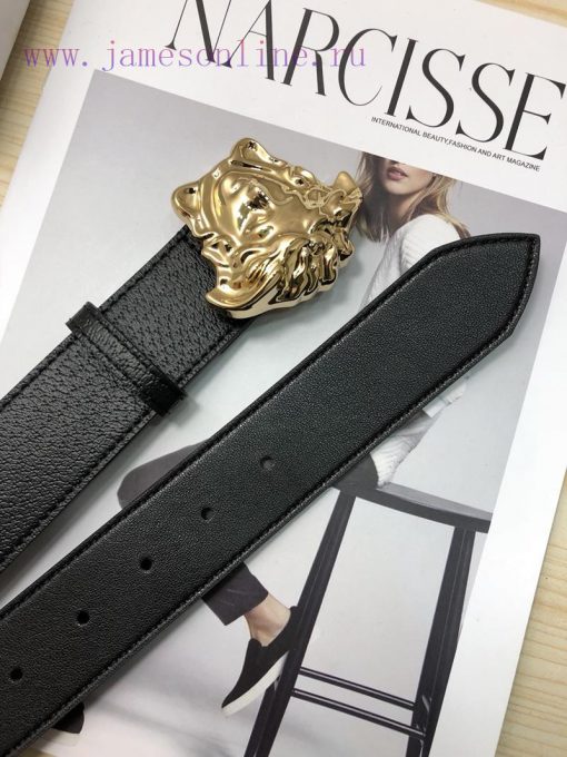 The Versace top calf leather belt is made by hot pressing to achieve a wild boar skin effect zcnkkrro - Image 7