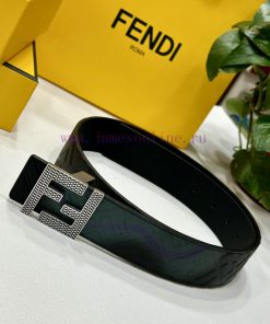 FENDL 40MM wide double-sided original calf leather with a single ruthenium palladium plated e3c3jcqp