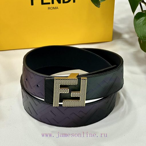 FENDL 40MM wide double-sided original calf leather with a single ruthenium palladium plated h1jequbp - Image 3