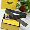 FENDI style with width of 4.0CM, double ring front and back waist belt, FF nail buckle, blue qgactsw5