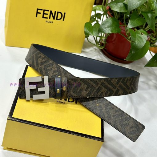 FENDI style with width of 4.0CM, double ring front and back waist belt, FF nail buckle, blue qgactsw5