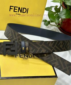 FENDI style with width of 4.0CM, double ring front and back waist belt, FF nail buckle, blue 4dtb56fv
