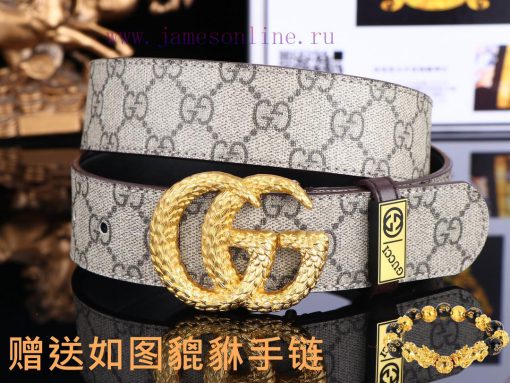 Belt Gucci GucciBelt recognition, complimentary punchThe material is 100% top layer cowhide, edrlfeh6 - Image 4