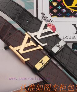 Belt and belt LV Louis Vuitton cowhide beltMen's belt material: 100% head layer cowhide belt inezny3b