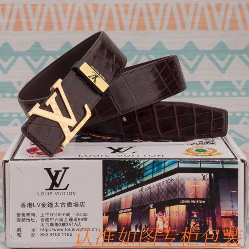 Belt and belt LV Louis Vuitton cowhide beltMen's belt material: 100% head layer cowhide belt kwz0bcck - Image 2