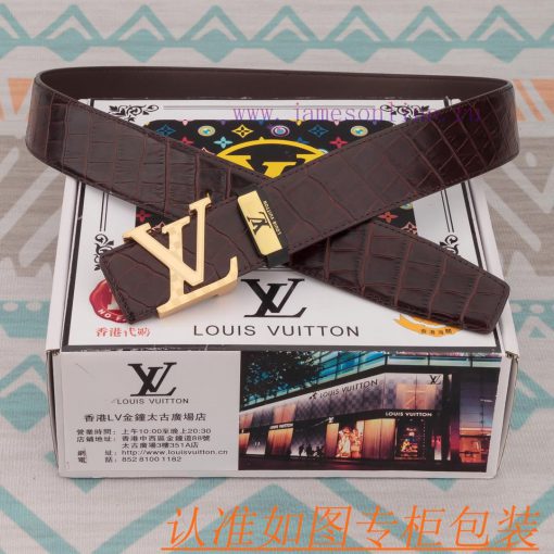 Belt and belt LV Louis Vuitton cowhide beltMen's belt material: 100% head layer cowhide belt kwz0bcck - Image 5