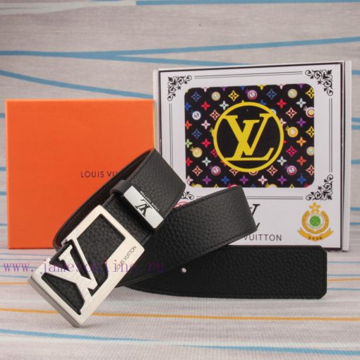 Belt and belt LV Louis Vuitton leather beltMen's belt material: 100% head layer cowhide belt r788o194 - Image 2