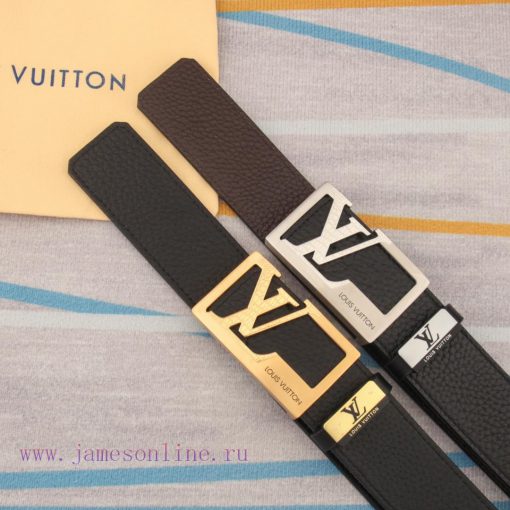 Belt and belt LV Louis Vuitton leather beltMen's belt material: 100% head layer cowhide belt r788o194 - Image 10