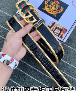Belt Gucci Gucci woven crocodileBelt recognition, complimentary punchThe material is made of ylw4qc3b