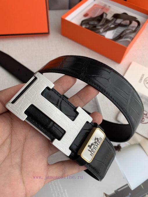 Hermes Hermes️Hanging buckle, classic H-patterned pure steel buckle head, photographed in re pguyhfor