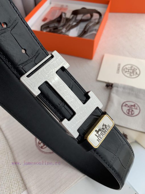 Hermes Hermes️Hanging buckle, classic H-patterned pure steel buckle head, photographed in re pguyhfor - Image 5