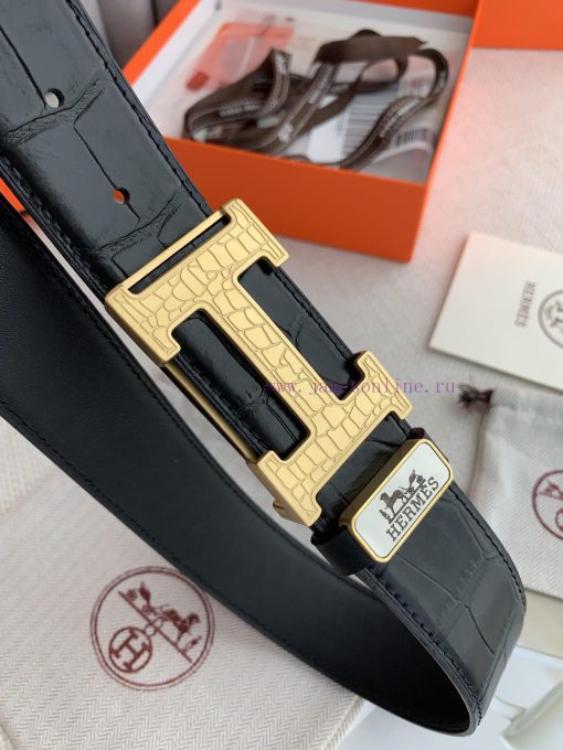 Hermes Hermes️Hanging buckle, classic H-patterned pure steel buckle head, photographed in re m5h9vrnz - Image 5