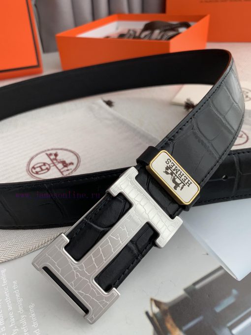 Hermes Hermes️Hanging buckle, classic H-patterned pure steel buckle head, photographed in re pguyhfor - Image 8