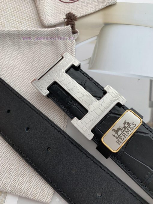 Hermes Hermes️Hanging buckle, classic H-patterned pure steel buckle head, photographed in re pguyhfor - Image 9