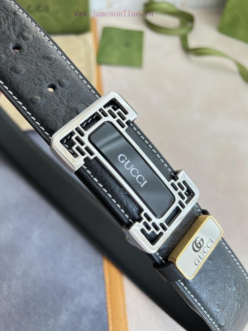 Gucci Gucci Belt ️ BeltHanging buckle, pure steel material buckle head, top layer cowhide, p fz991a9w - Image 4