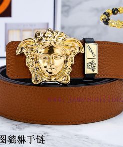 Belt Versace Ver…️Belt made of 100% head layer cowhide, double-sided lychee pattern, ensurin gvnmwen2