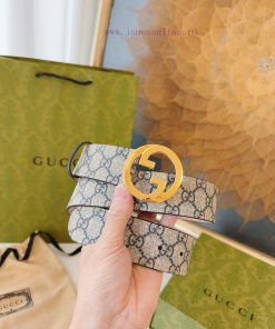 G U C C I new round interlocking double G buckle with a width of 4.0cm, customized by the or 2pe4hnbr