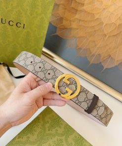 G U C C I new round interlocking double G buckle with a width of 4.0cm, customized by the or a6juakpb