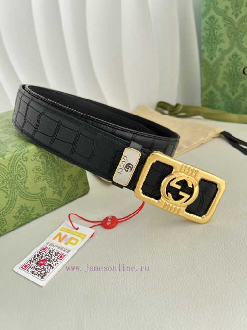 Gucci Gucci Belt ️ BeltHanging buckle, pure copper material buckle head, top layer cowhide, 6q0z51e3 - Image 3