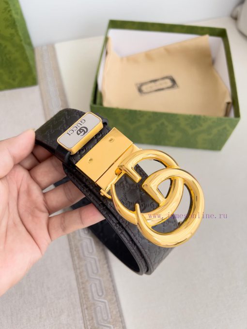 Gucci Gucci Belt ️ BeltHanging buckle, pure copper material buckle head, top layer cowhide, 0j13ulk9 - Image 3