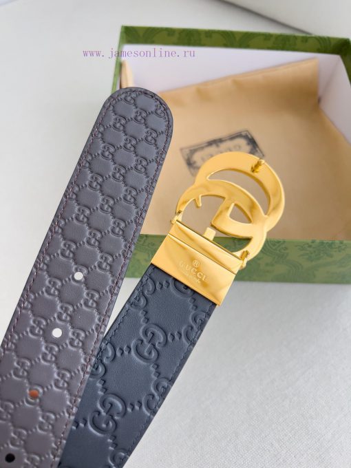 Gucci Gucci Belt ️ BeltHanging buckle, pure copper material buckle head, top layer cowhide, 0j13ulk9 - Image 6