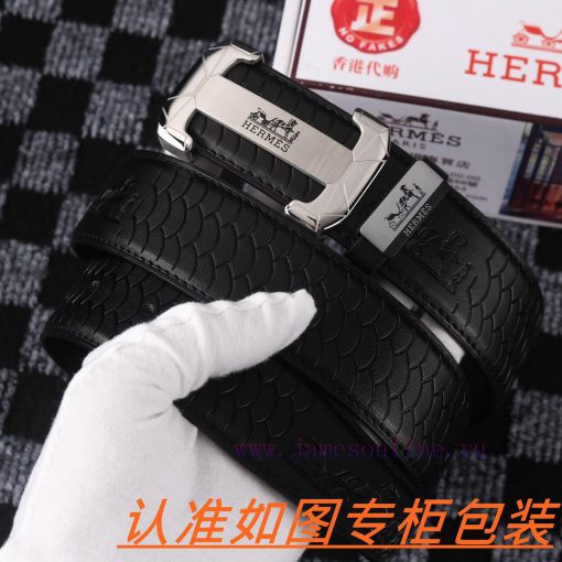 Men's belt HermesMen's leather belt is made of 100% head layer cowhide, ensuring that the 24 ev607mj5 - Image 2