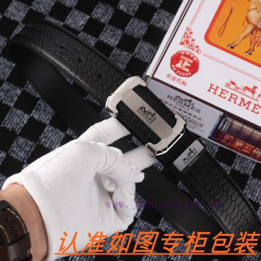 Men's belt HermesMen's leather belt is made of 100% head layer cowhide, ensuring that the 24 ev607mj5 - Image 5