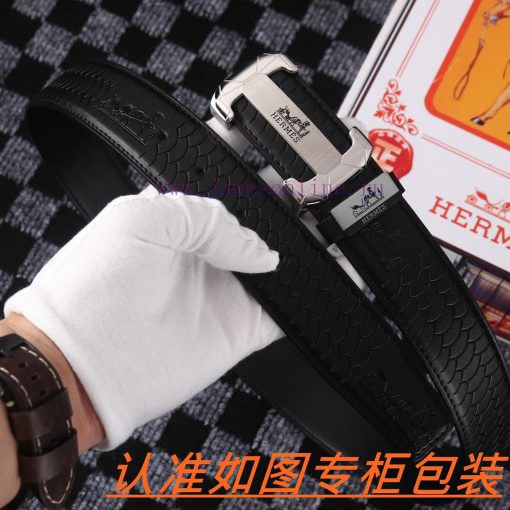 Men's belt HermesMen's leather belt is made of 100% head layer cowhide, ensuring that the 24 ev607mj5 - Image 7