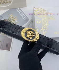 Comes with a complete gift boxVersace Men's Floral Leather Belt 38mm Double sided Imported F knc4ey9t