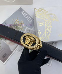 Comes with a complete gift boxVersace Men's Floral Leather Belt 38mm Double sided Imported F 7dhnaniv