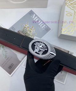 Comes with a complete gift boxVersace Men's Floral Leather Belt 38mm Double sided Imported F y16m6yrm