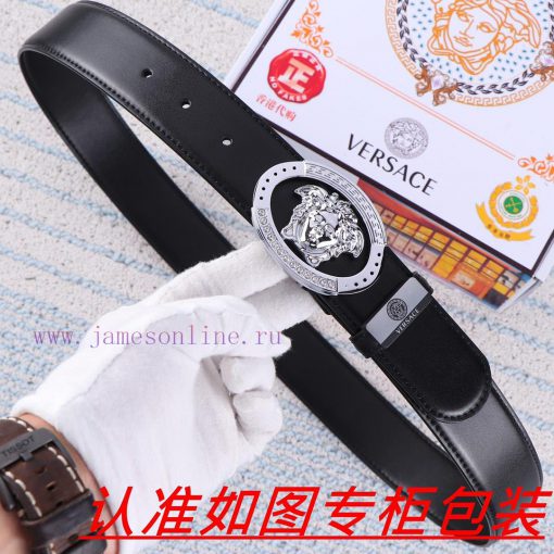 Men's belt VersaceMen's leather belt is made of 100% head layer cowhide, ensuring that the 2 24gj140m - Image 5
