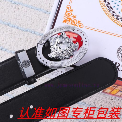 Men's belt VersaceMen's leather belt is made of 100% head layer cowhide, ensuring that the 2 24gj140m - Image 9