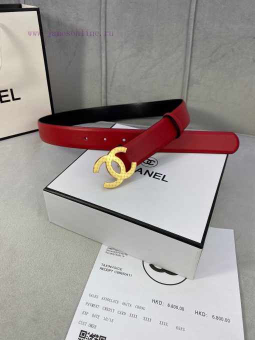 3.0cm width Chanel women's belt, new soft imported calf leather, supports NFC official websi wsec2lbx - Image 4