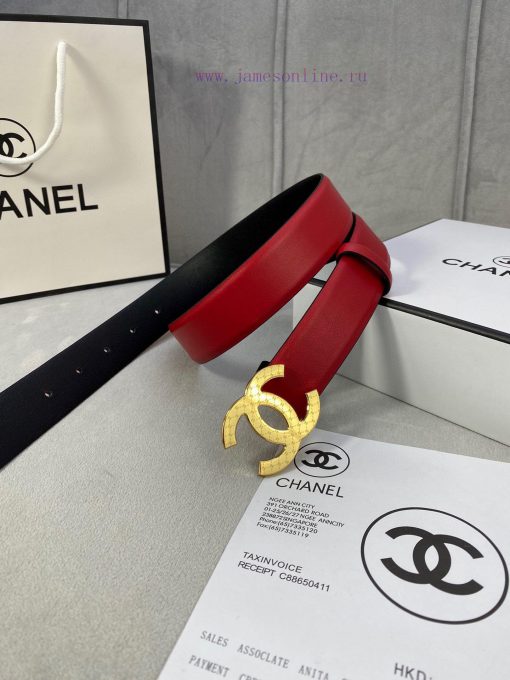 3.0cm width Chanel women's belt, new soft imported calf leather, supports NFC official websi wsec2lbx - Image 5
